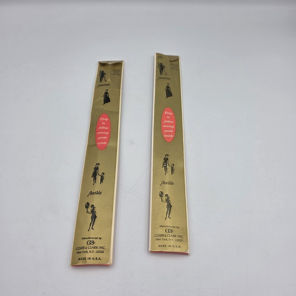 2 ~ Vintage J & P Coats Neck Opening Metal Zippers 18" & 22" White - Picture 4 of 4